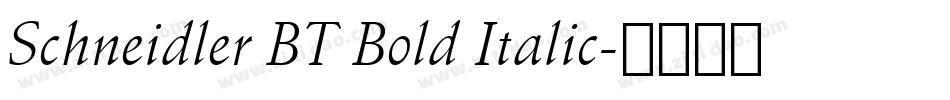 Schneidler BT Bold Italic字体转换